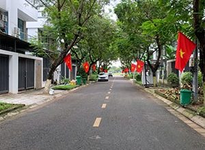 Khu vực đường trước nahf căn biệt thự 08 Đường A5 Song lập Đông Tăng Long