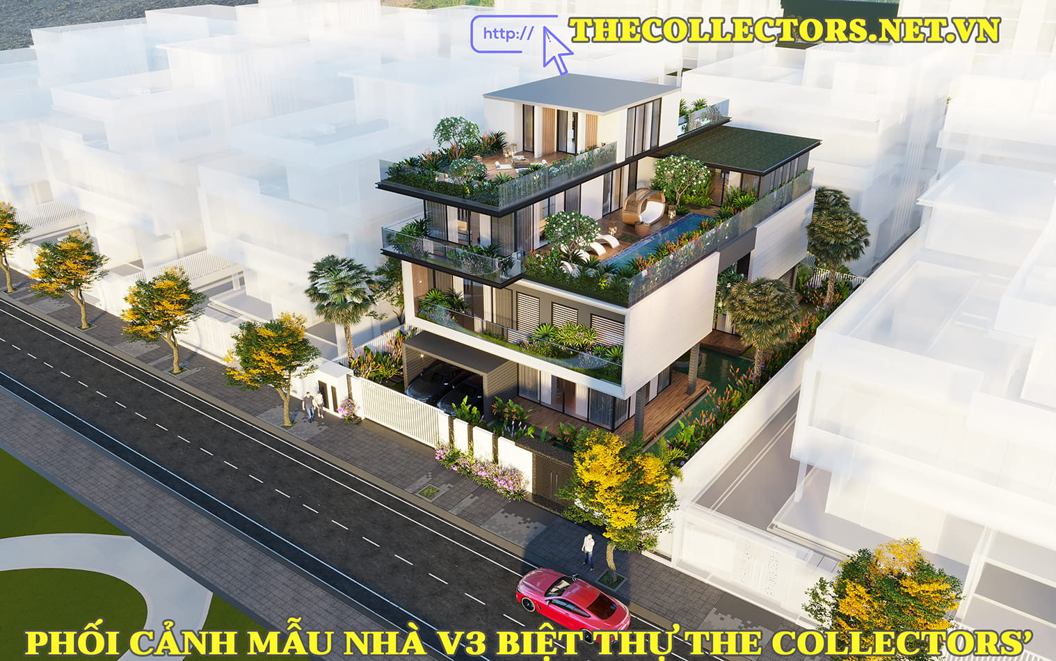 Phối cảnh mẫu V3 biệt thự The Collectors'